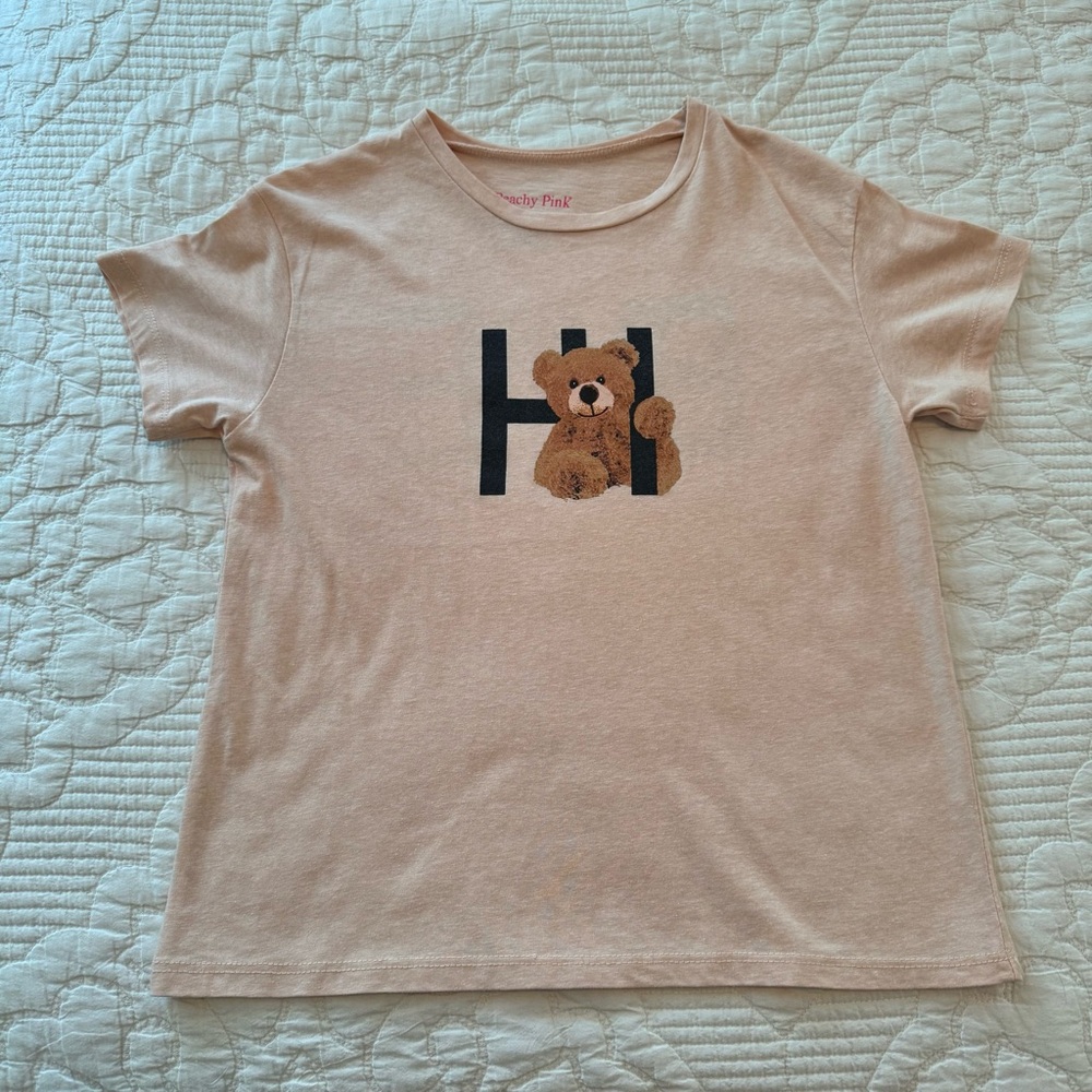 Peachy Pink bear t shirt size large